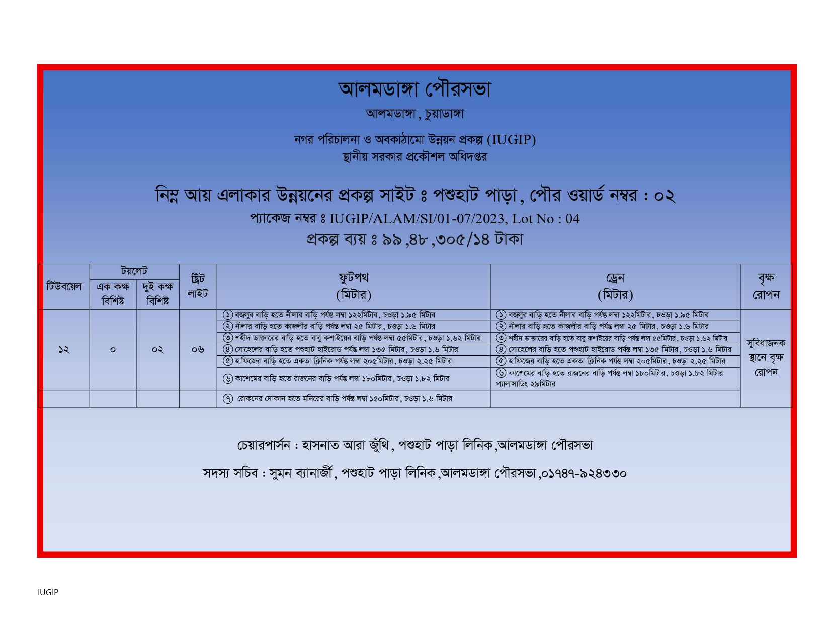 আলমডাঙ্গা পৌরসভার নিম্নআয় এলাকা প্রকল্প সাইট